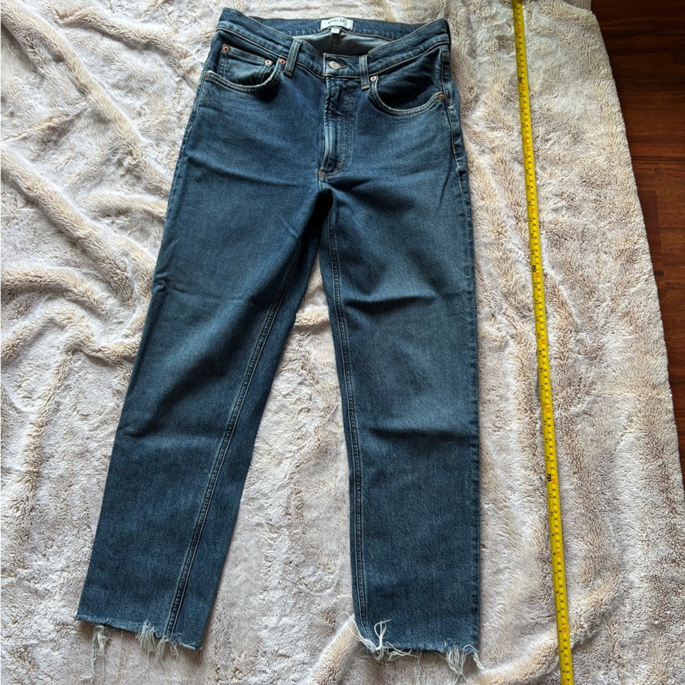 Agolde Dark Blue Cropped Jeans